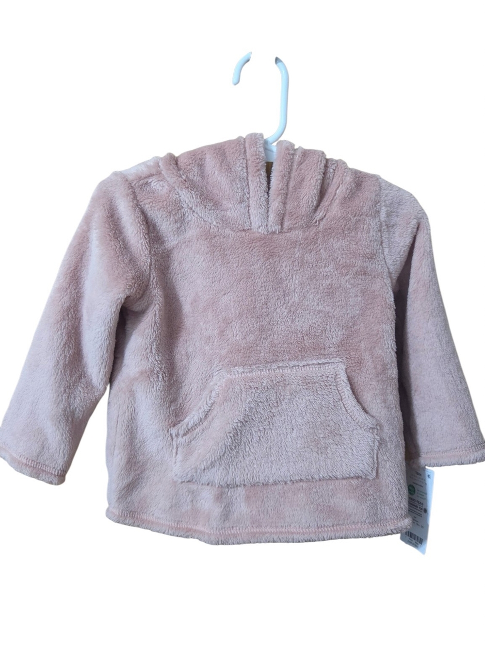 Carter's Plush Hooded Pullover - Light Blush Pink